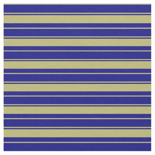 Dark Khaki & Blue Colored Stripes Pattern Fabric
