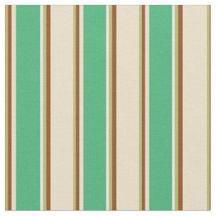 Dark Khaki, Brown, Tan, Sea Green & White Colored Fabric