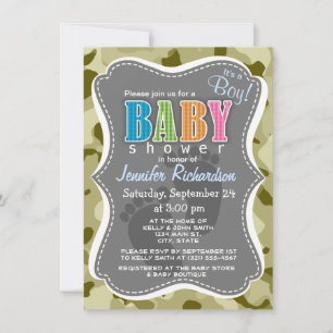 Dark Khaki Camo; Camouflage Invitation