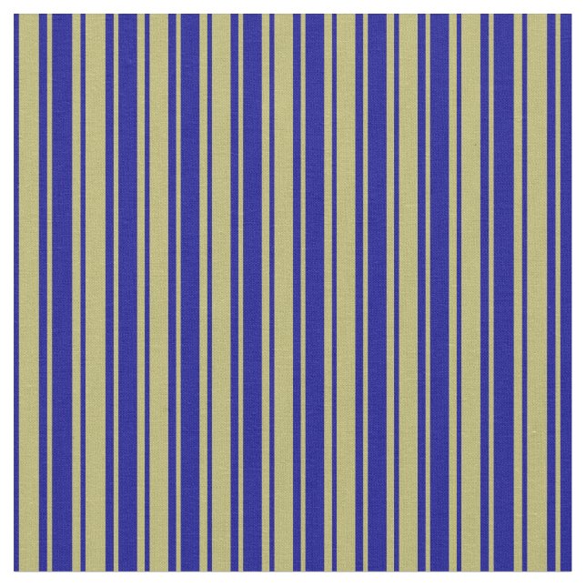 Dark Khaki & Dark Blue Striped Pattern Fabric (Close Up)