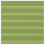 [ Thumbnail: Dark Khaki & Green Colored Stripes Pattern Fabric ]