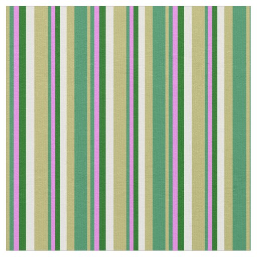 Dark Khaki, Sea Green, Violet, Dark Green & White Fabric