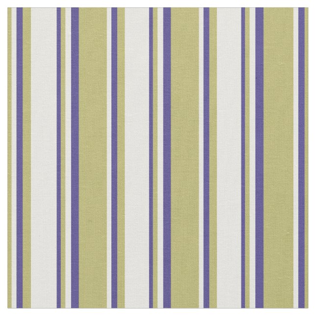 Dark Khaki, White & Dark Slate Blue Pattern Fabric (Close Up)