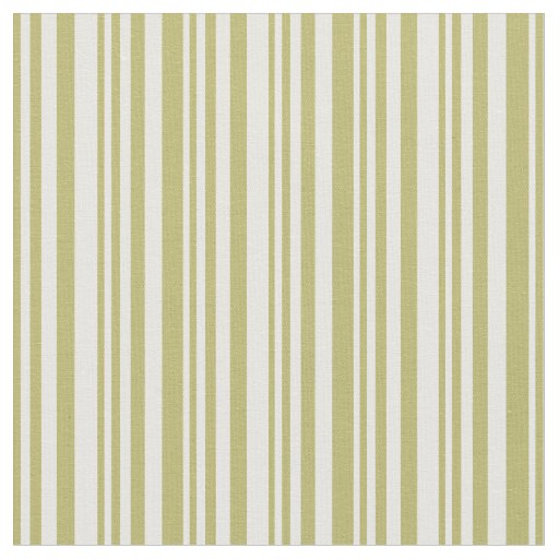 Dark Khaki & White Lines Pattern Fabric