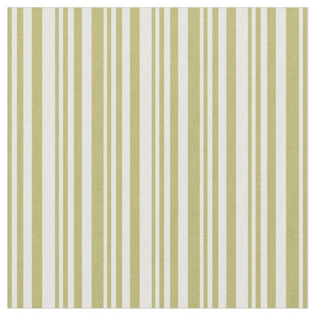 Dark Khaki & White Lines Pattern Fabric (Close Up)