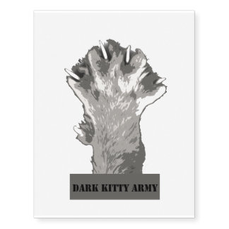 Dark Kitty Army Temporary Tattoos