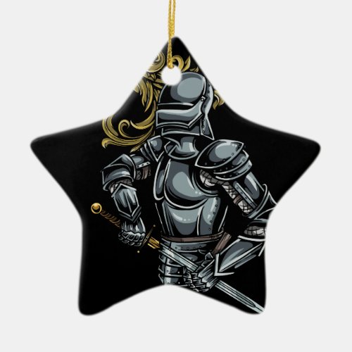 Dark Knight Armor Ceramic Ornament