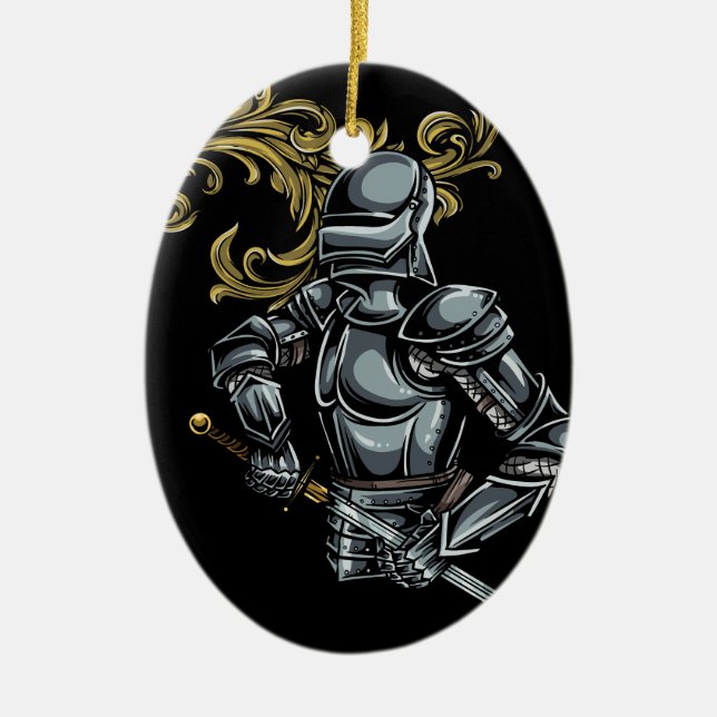 Dark Knight Armor Ceramic Ornament (Front)