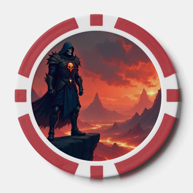 Dark Knight of Flame Poker Chips (Front)
