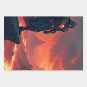 Dark Knight of Flame Wrapping Paper Sheets