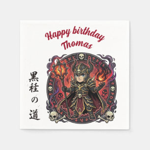 Dark Knight RPG Warrior Anime Chibi Gamer Birthday Napkins