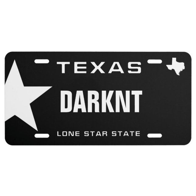 DARK KNIGHT Texas License Plate (Front)