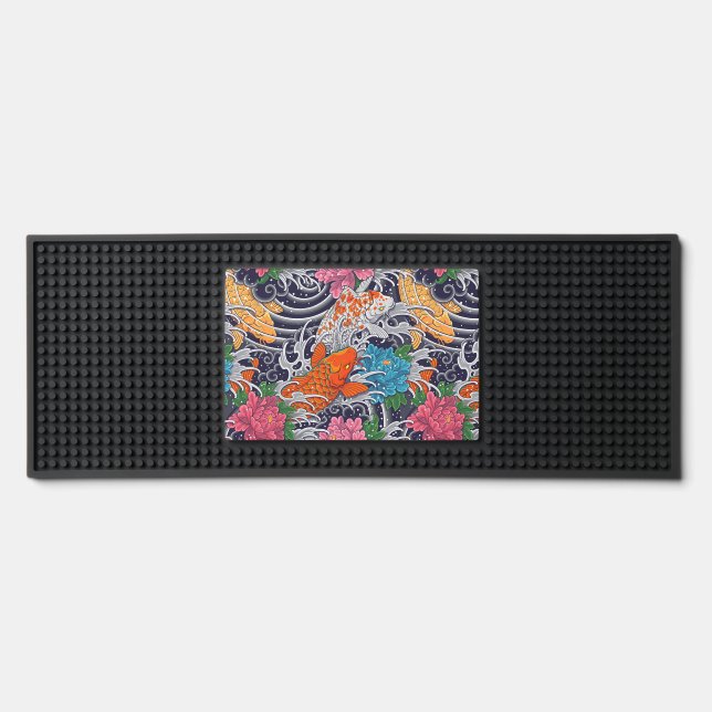 Dark Koi Bar Mat (Front)