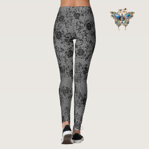 Dark Lace on Gray Leggings