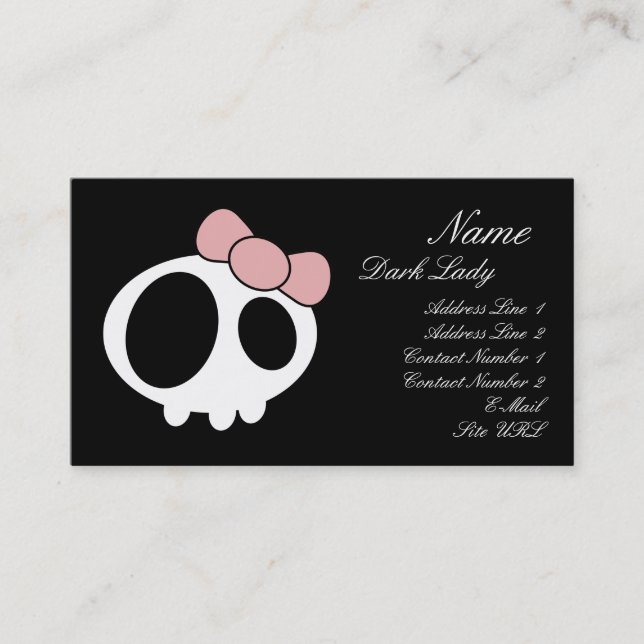 Dark Lady Business Card (Front)