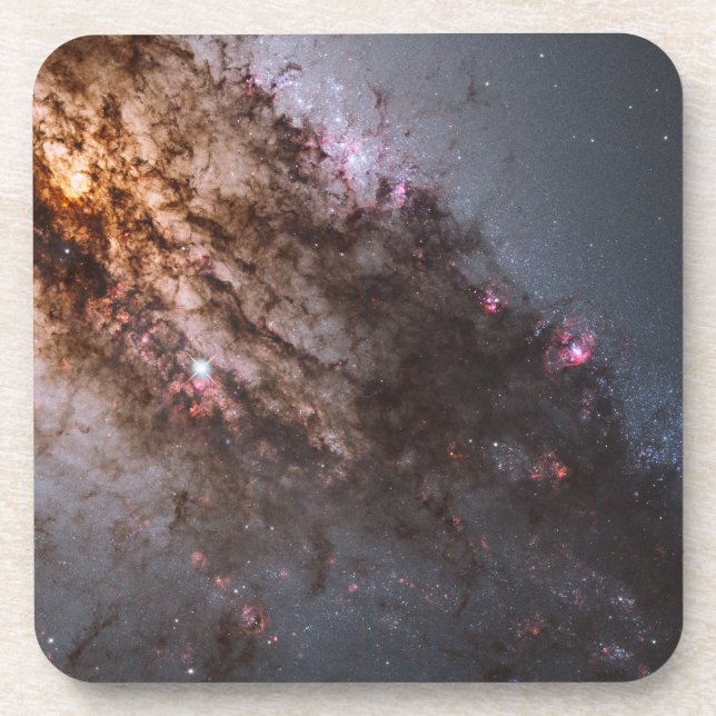 Dark Lanes Of Dust Crisscross Centaurus A Galaxy. Beverage Coaster (Front)