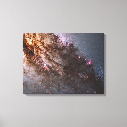 Dark Lanes Of Dust Crisscross Centaurus A Galaxy Canvas Print