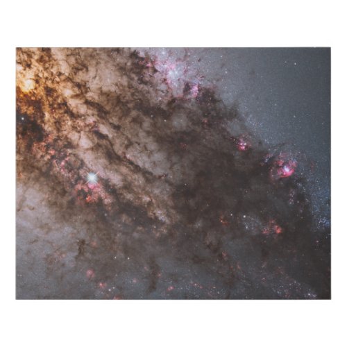 Dark Lanes Of Dust Crisscross Centaurus A Galaxy Faux Canvas Print