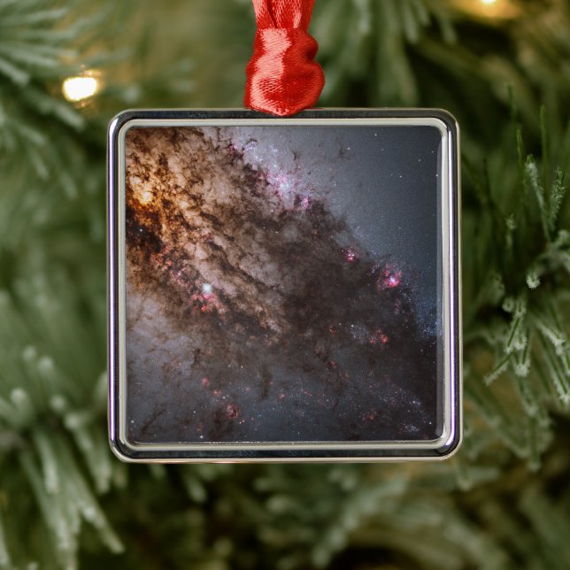 Dark Lanes Of Dust Crisscross Centaurus A Galaxy. Metal Ornament (Tree)