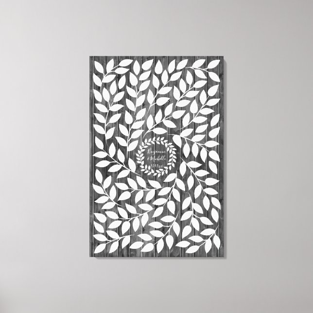 Dark Laurel - 150 Signature Canvas Guest Book (Front)