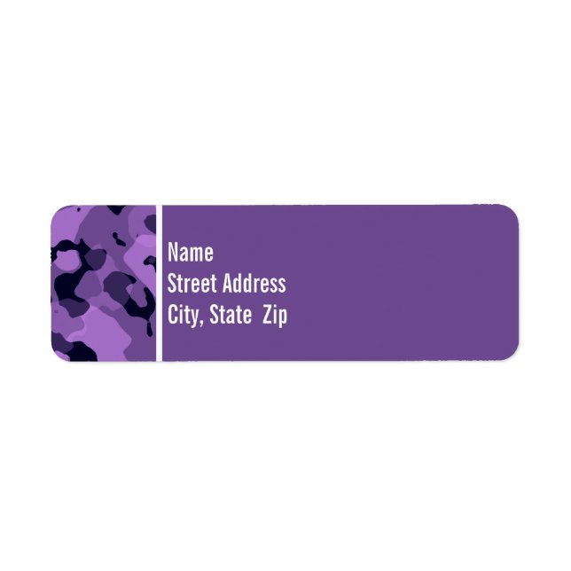 Dark Lavender Camo; Personalized Label (Front)