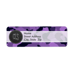 Dark Lavender Camo; Vintage Chalkboard Label