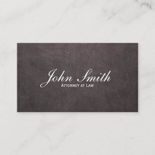 Dark Leather Attorney Business Card