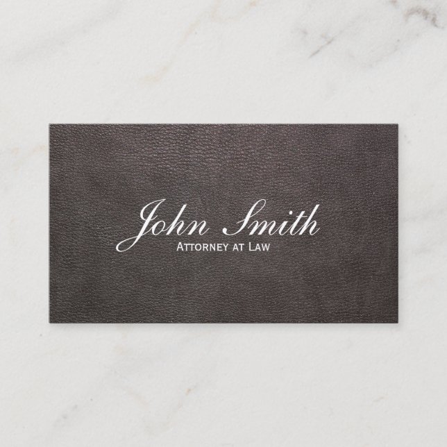 Dark Leather Attorney Business Card (Front)