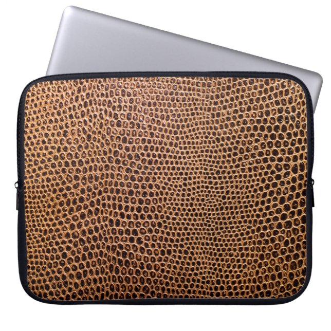 dark leather background laptop sleeve (Front)