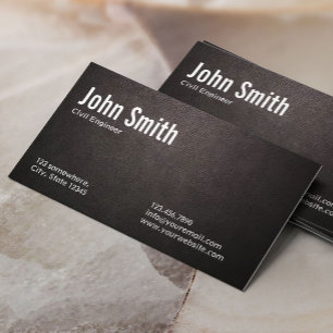 Dark Leather Civil Engineer Business Card