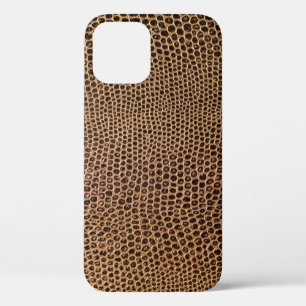 Dark Leather: Elegant Simple Background iPhone 12 Case