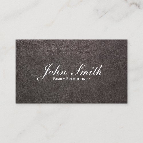 Dark Leather Family Practitioner Business Card
