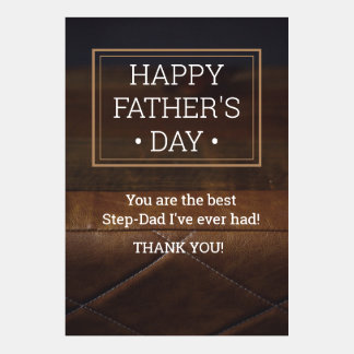 Dark Leather Happy Father's Day Best Step-Dad Card