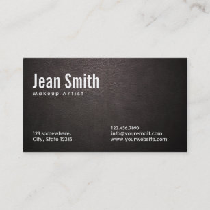 Dark Leather Make-up Artist Business Card