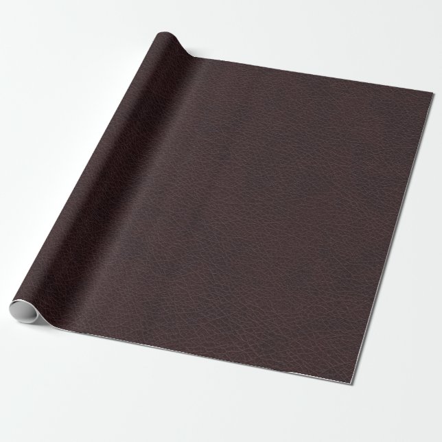 Dark Leather Pattern Wrapping Paper (Unrolled)