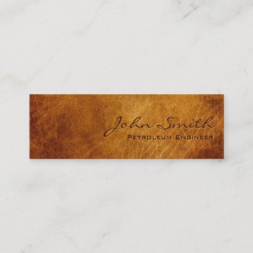 Customizable Dark Leather Petroleum Engineer Business Card