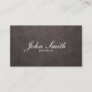 Dark Leather Real Estate Broker Realtor Business Card