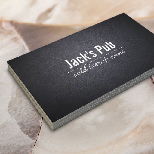 Customizable Dark Leather Texture Beer Bar/Pub Business Card