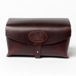 Dark Leather Toiletry Kit With Monogrammed Handle at Zazzle