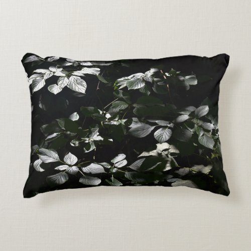 Dark Leaves Accent Pillow