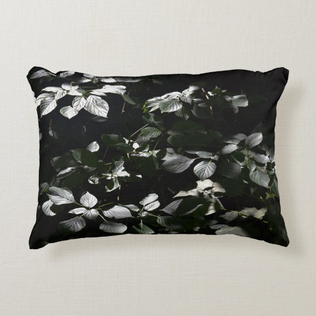 Dark Leaves Accent Pillow (Front)