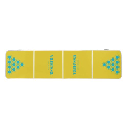 Dark Lemon Minimal Modern Classic Name Beer Pong Table