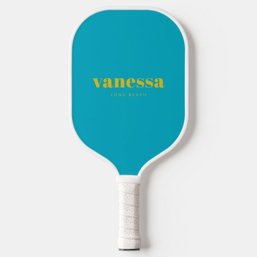 Dark Lemon Reverse Minimal Modern Classic Name Pickleball Paddle