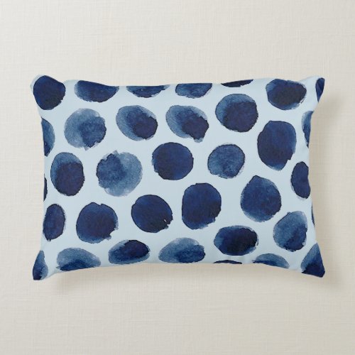 Dark  Light blue water color print accent pillows