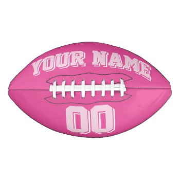 Dark Light Pink And White Custom Football by Custom_Footballs at Zazzle