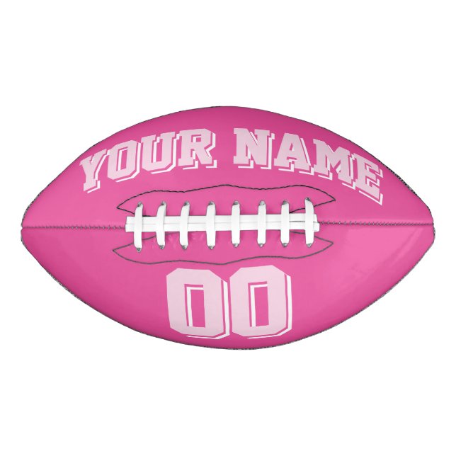 DARK LIGHT PINK AND WHITE Custom Football (Front)