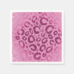 Dark & Light Pink Glam Leopard Print Party Napkins