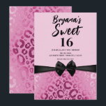 Dark & Light Pink Glam Leopard Print Sweet 16 Invitation<br><div class="desc">Customize for your event</div>