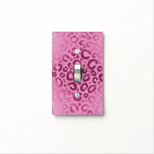 Dark & Light Pink Glam Leopard Print Switch Cover
