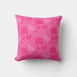 Dark & light pink print  throw pillow
